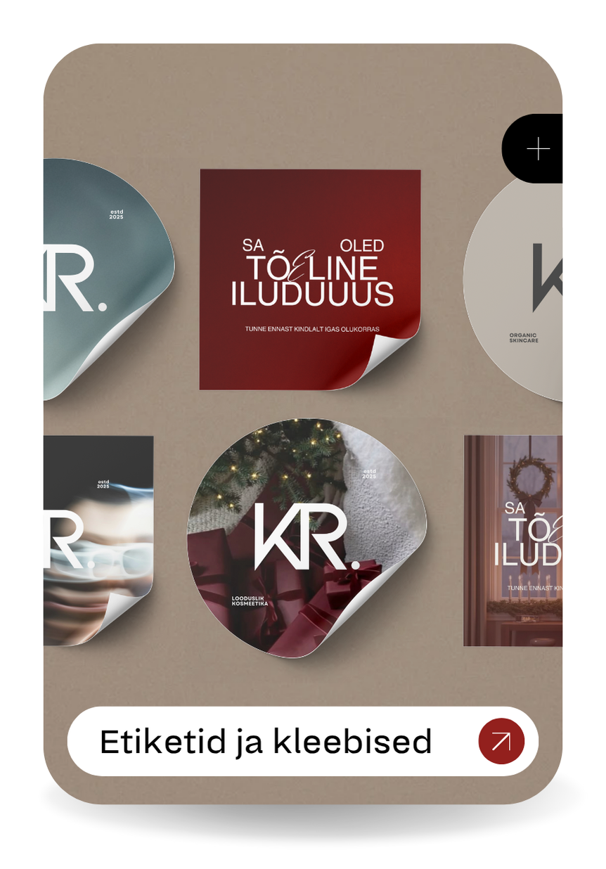 Kuus kleepsu seinal, kolm neist on ümmargused ja kolm kandilist. Kleebistel on tekst, mis sind kiidavad.