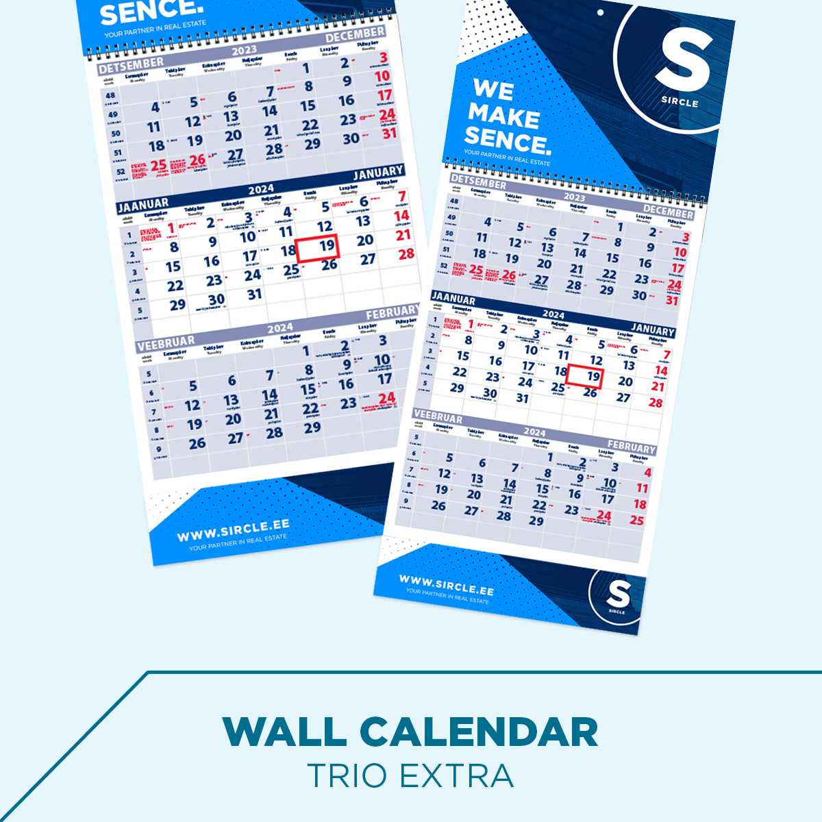Wall Calendar - Trio extra