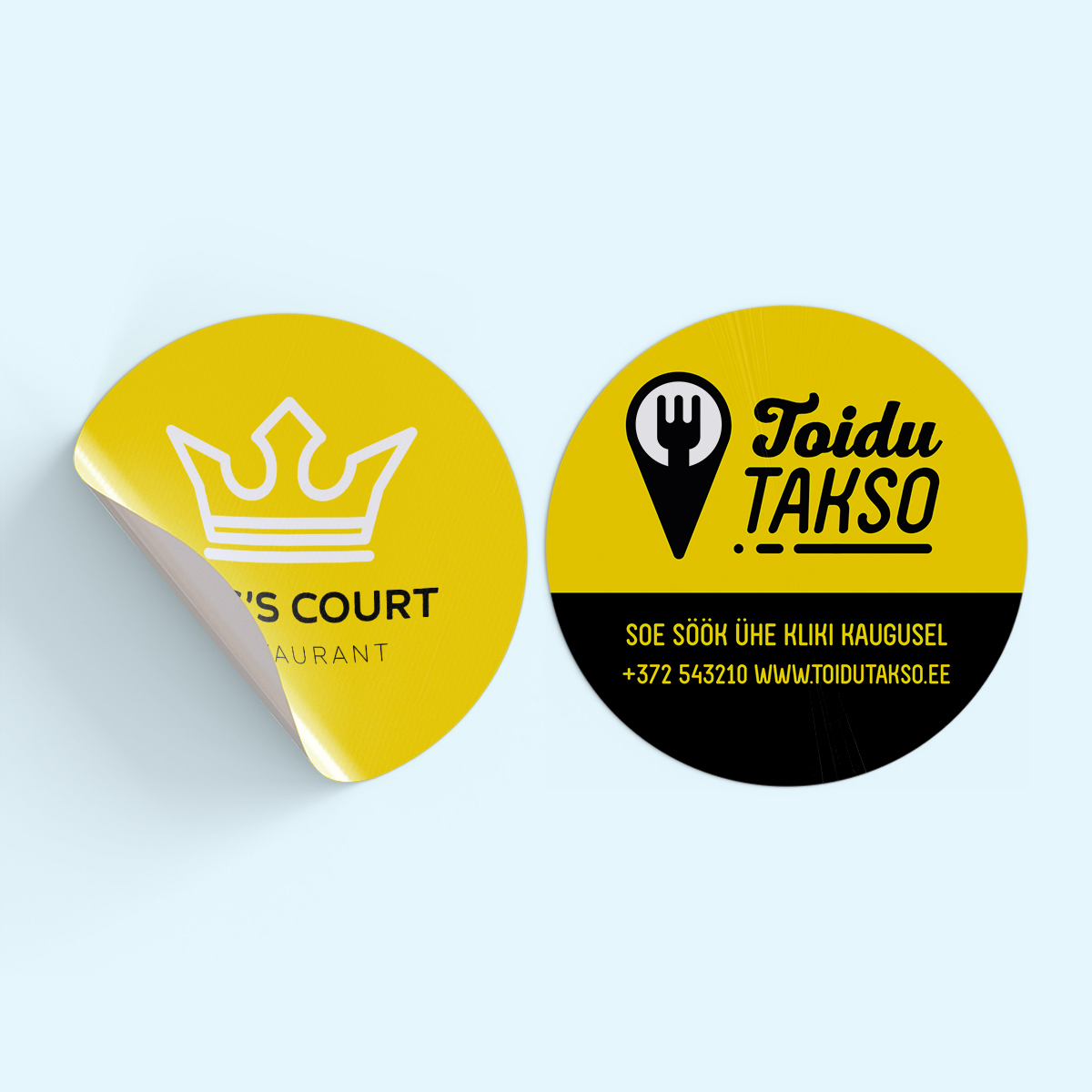 Round stickers, labels