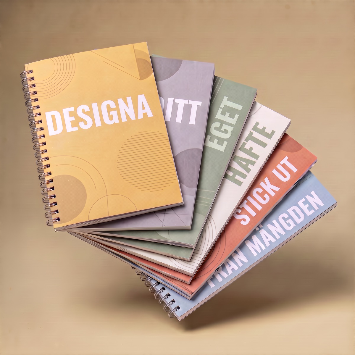 Anteckningsboksset "Designa din egen" – 10 st, kambindning
