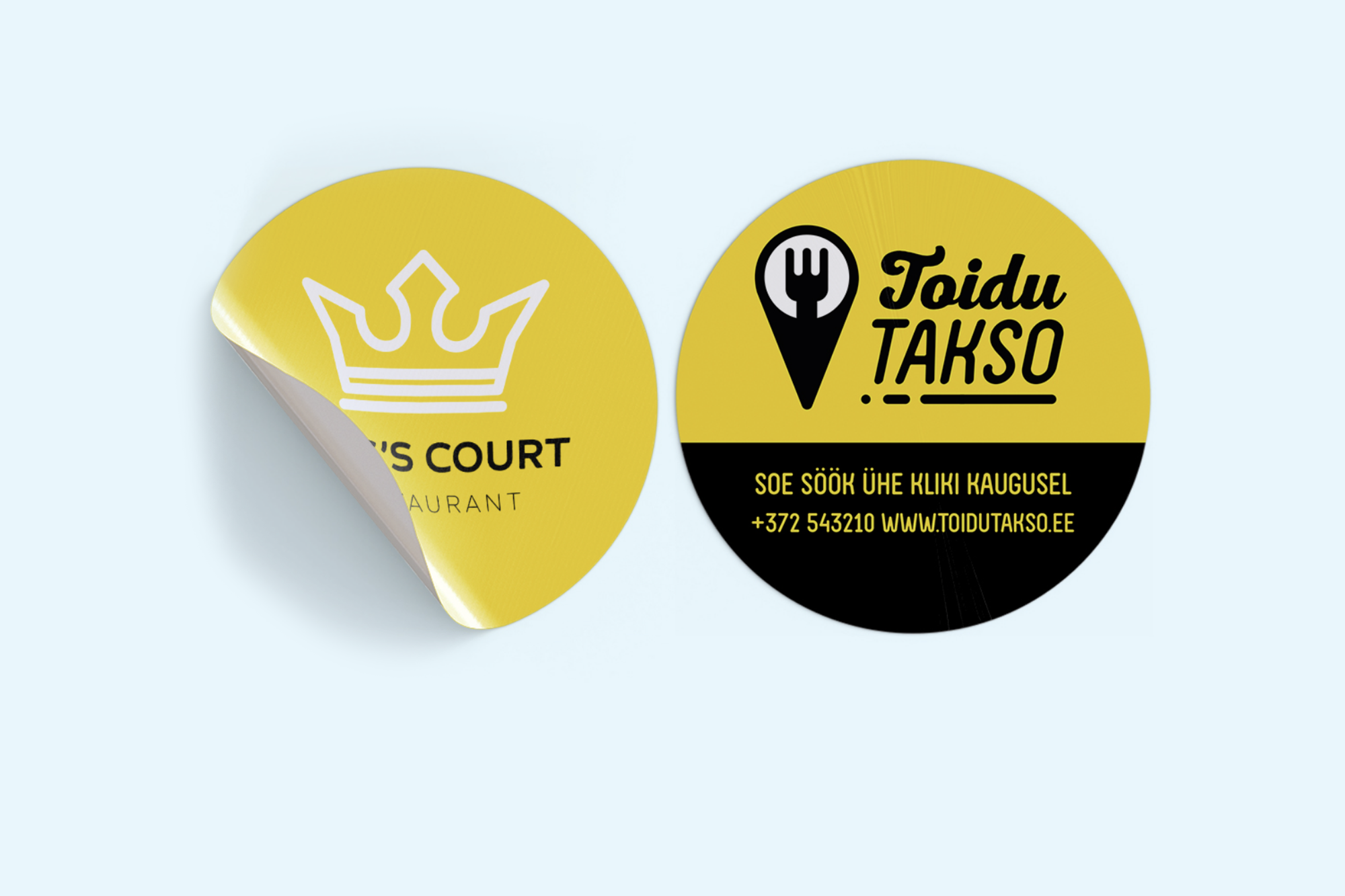 Round stickers, labels