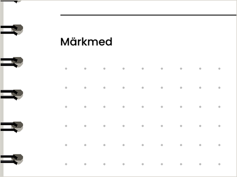 Nädal vasakul, märkmed paremal