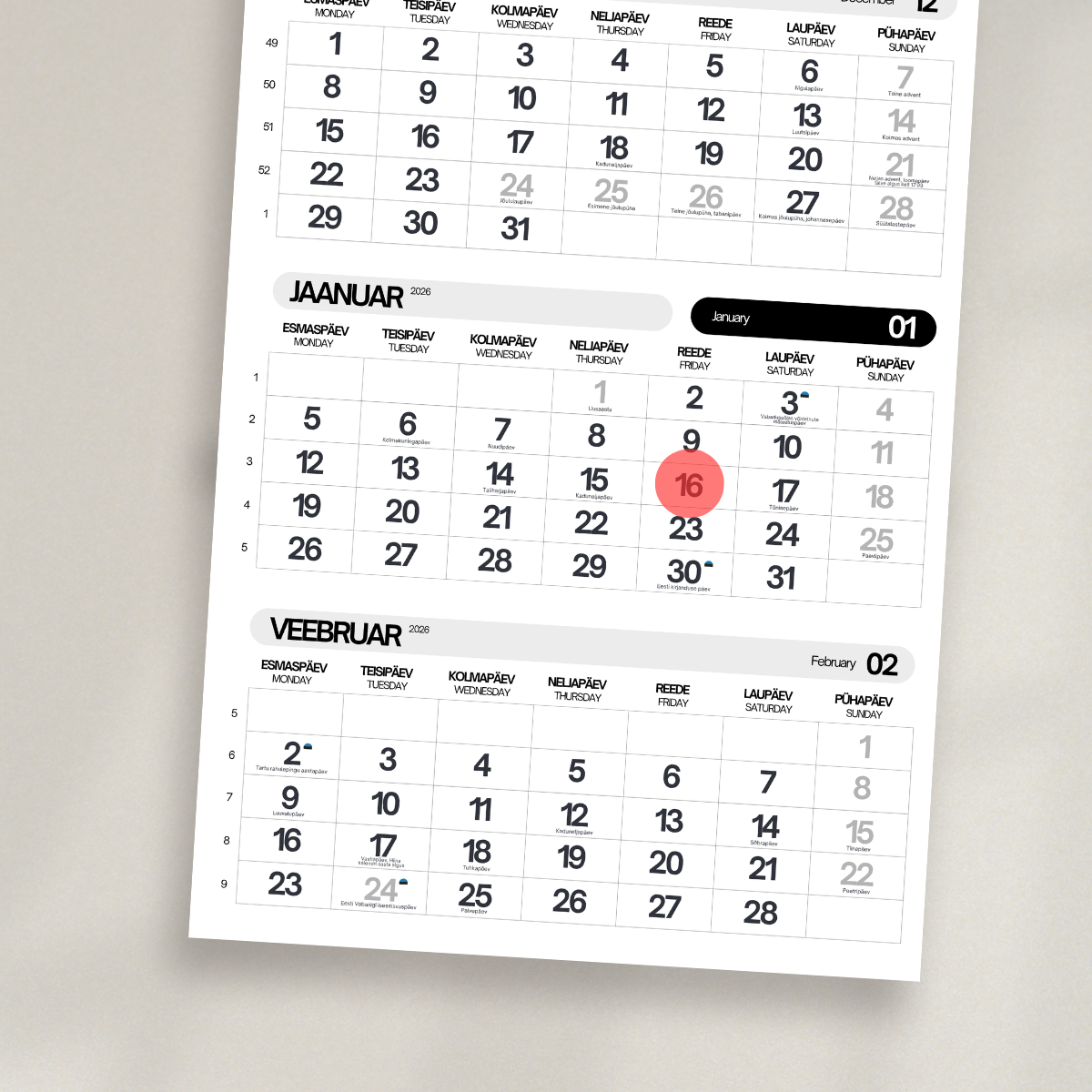 Wall Calendar - Trio 3