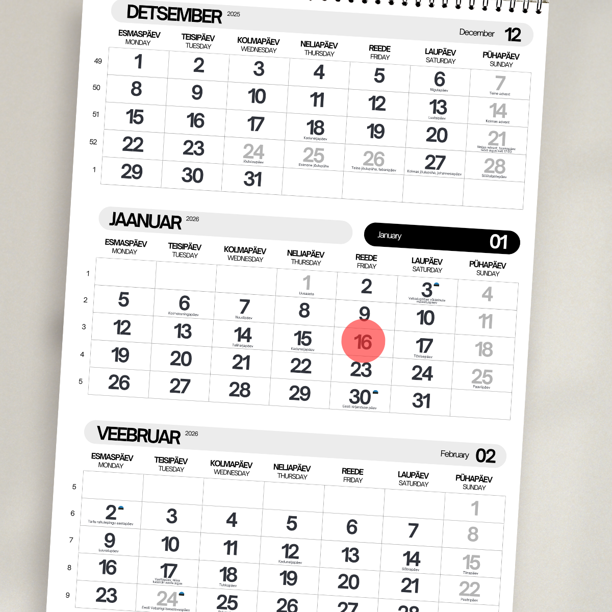 Wall Calendar - Trio extra 4