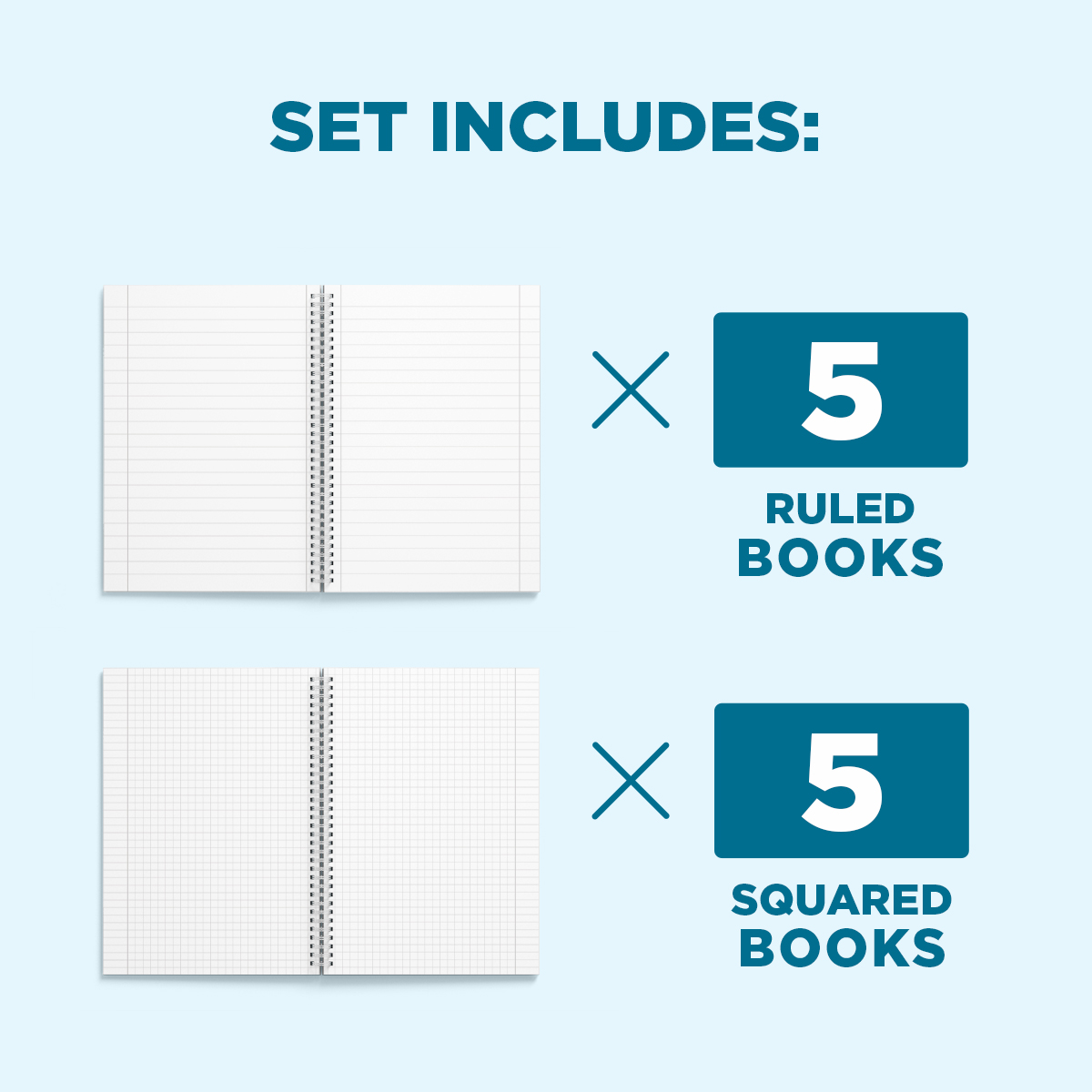 Notebook Set “Design Your Own – Back to School!” – 10 pcs, Comb Binding 2