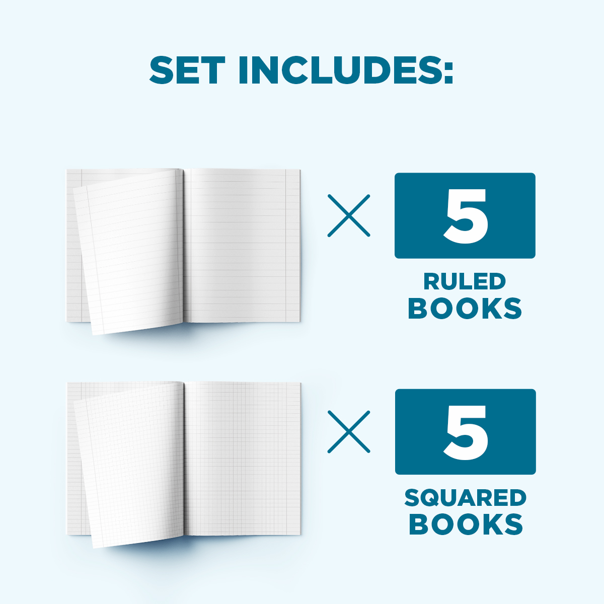 Staple-bound Notebook Set “Design Your Own – Back to School!” – 10 pcs 2