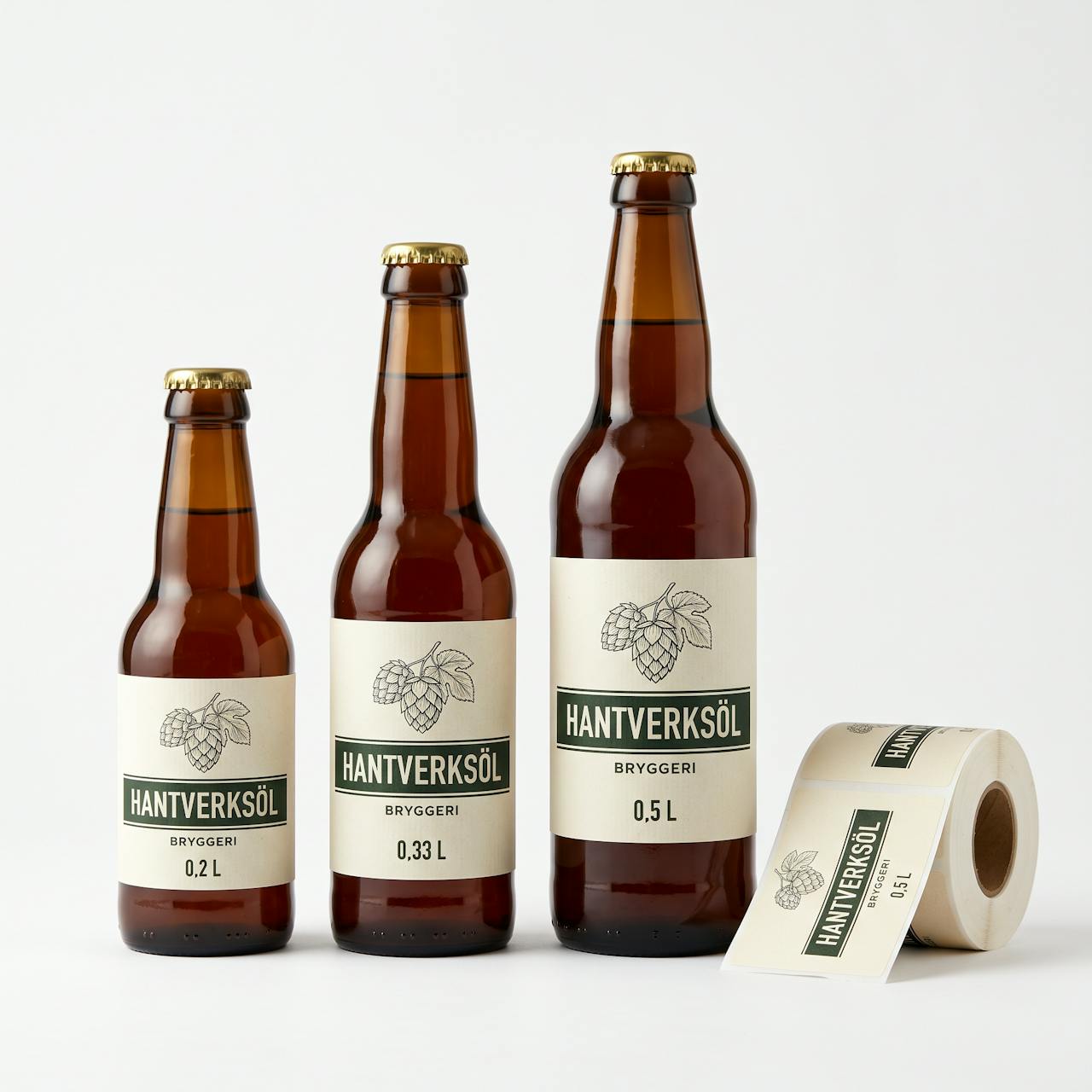 Flask- och burketiketter på rulle