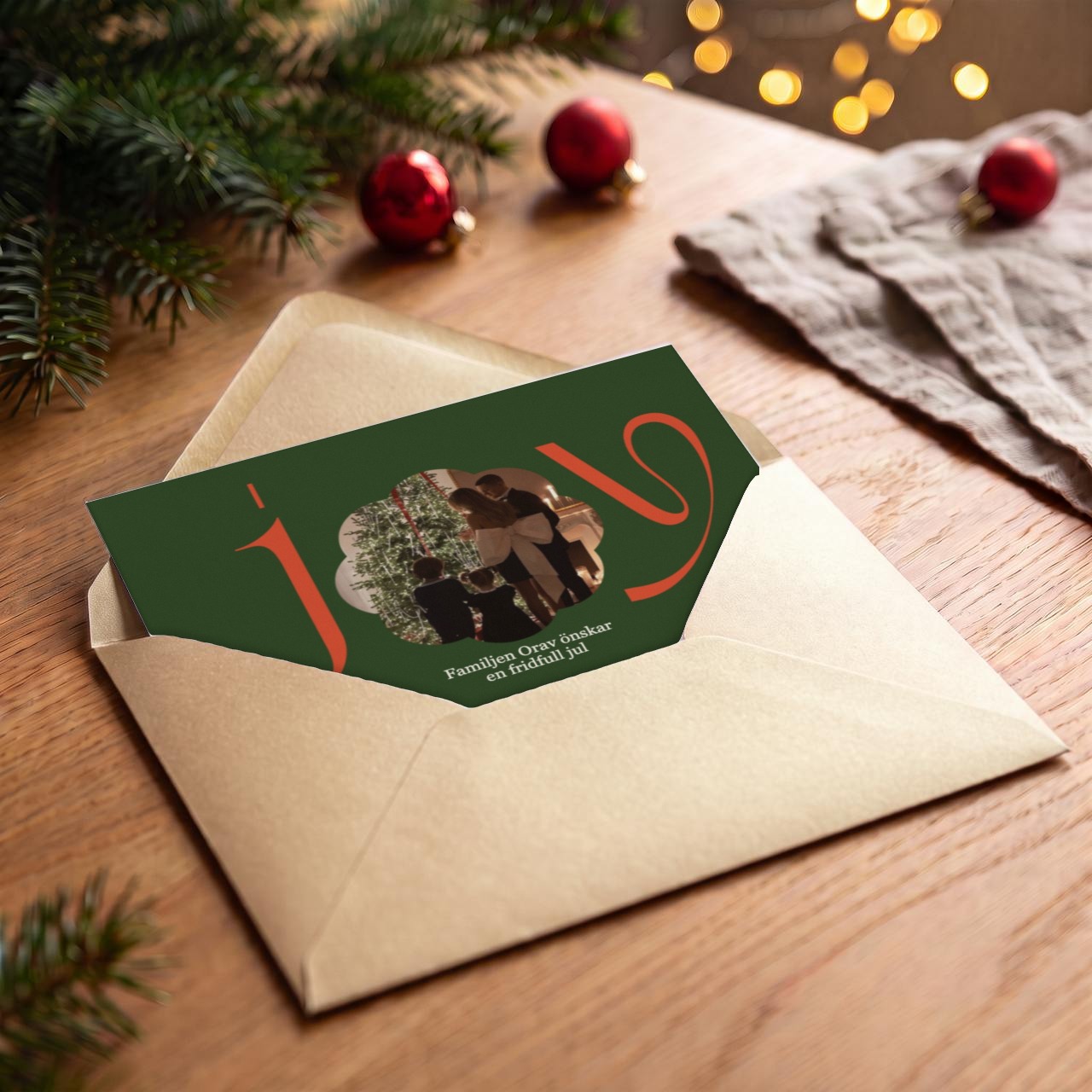 Christmas card in envelope – pearl-gold (sv)