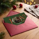 Christmas card in envelope – pearl-red (sv)