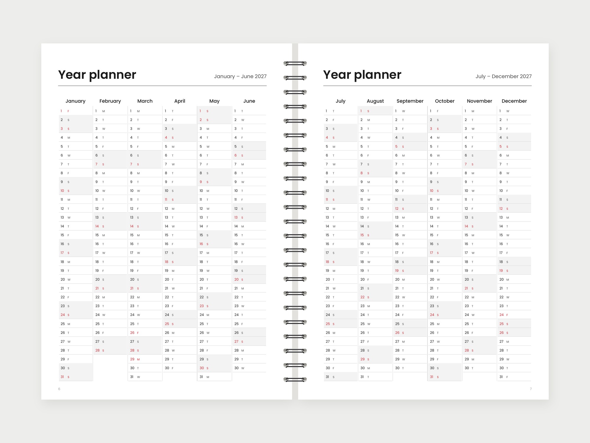 Weekly planner 2027 – year planner