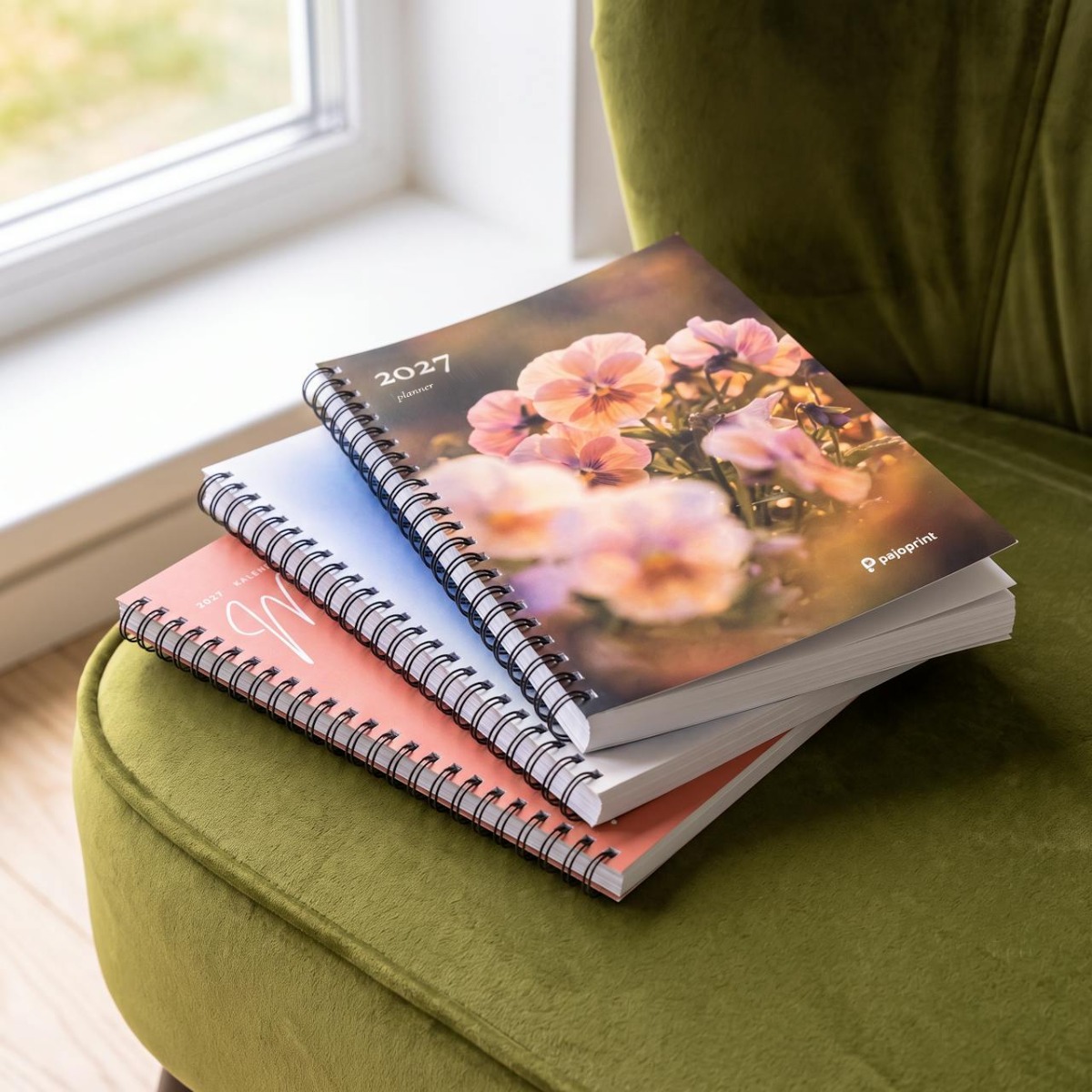 Stack of planners with matt paper covers