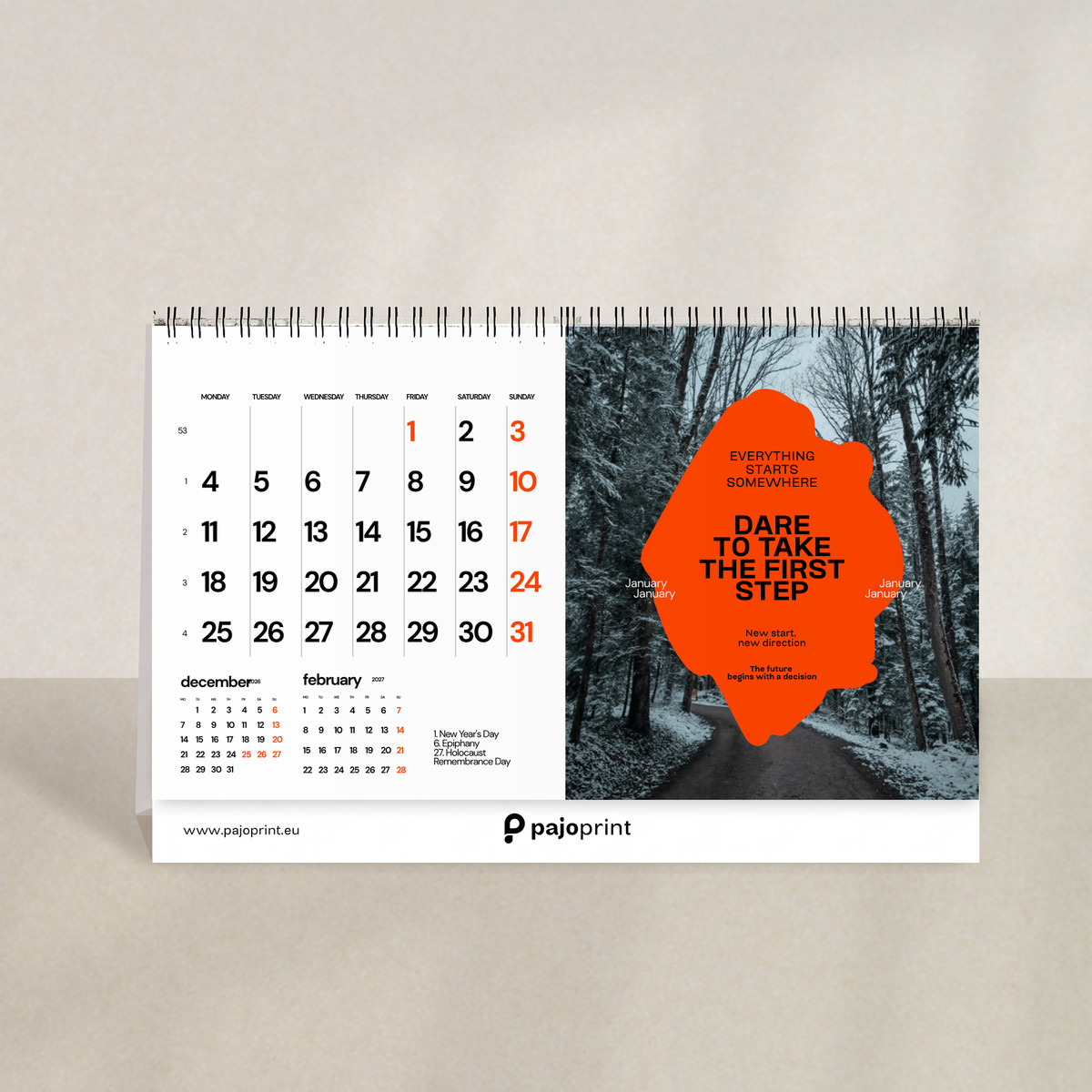 Desk calendar 2027