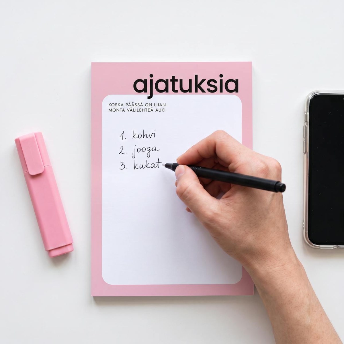 A5-muistilehtiö, kaikki kulmat pyöristetty