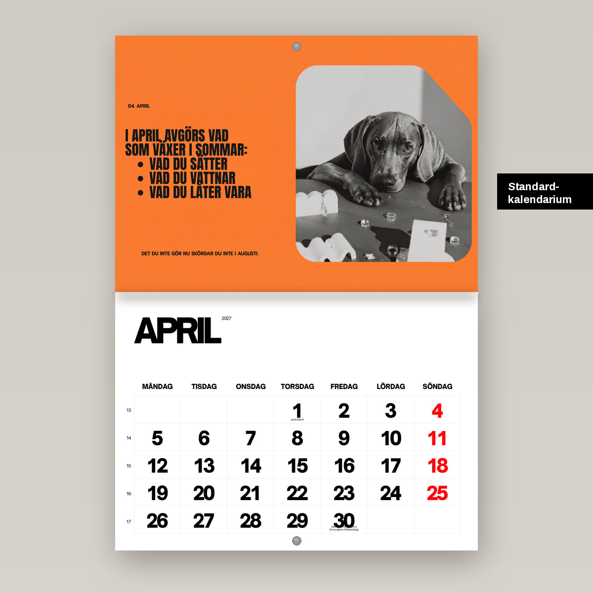 Väggkalender A4 – april
