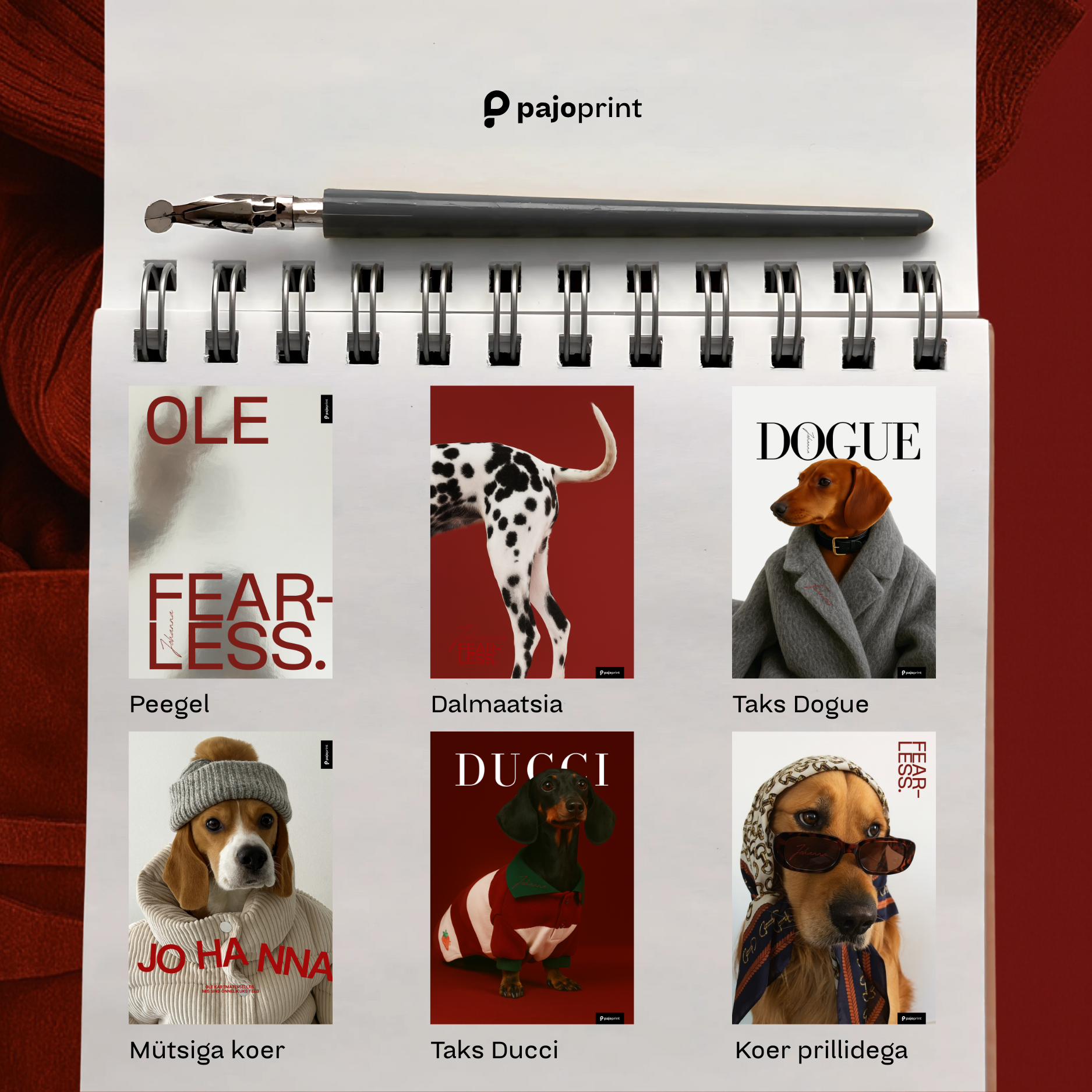 vihik kaustik tagasi kooli back to school notebook notepad kammköide klamberköide trükk vihko komplekt koerad1444