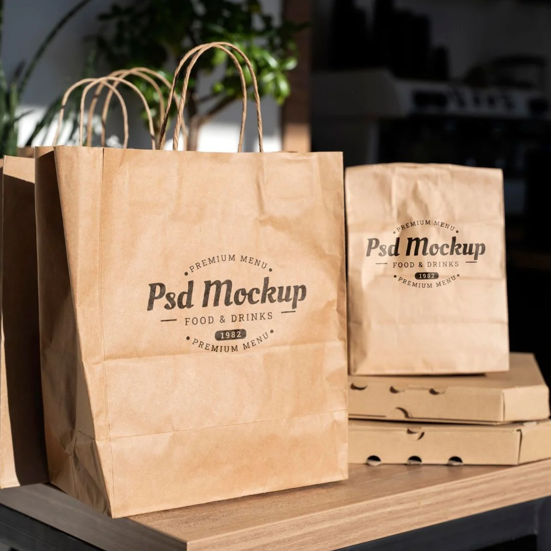 Sacs en papier kraft avec poignées