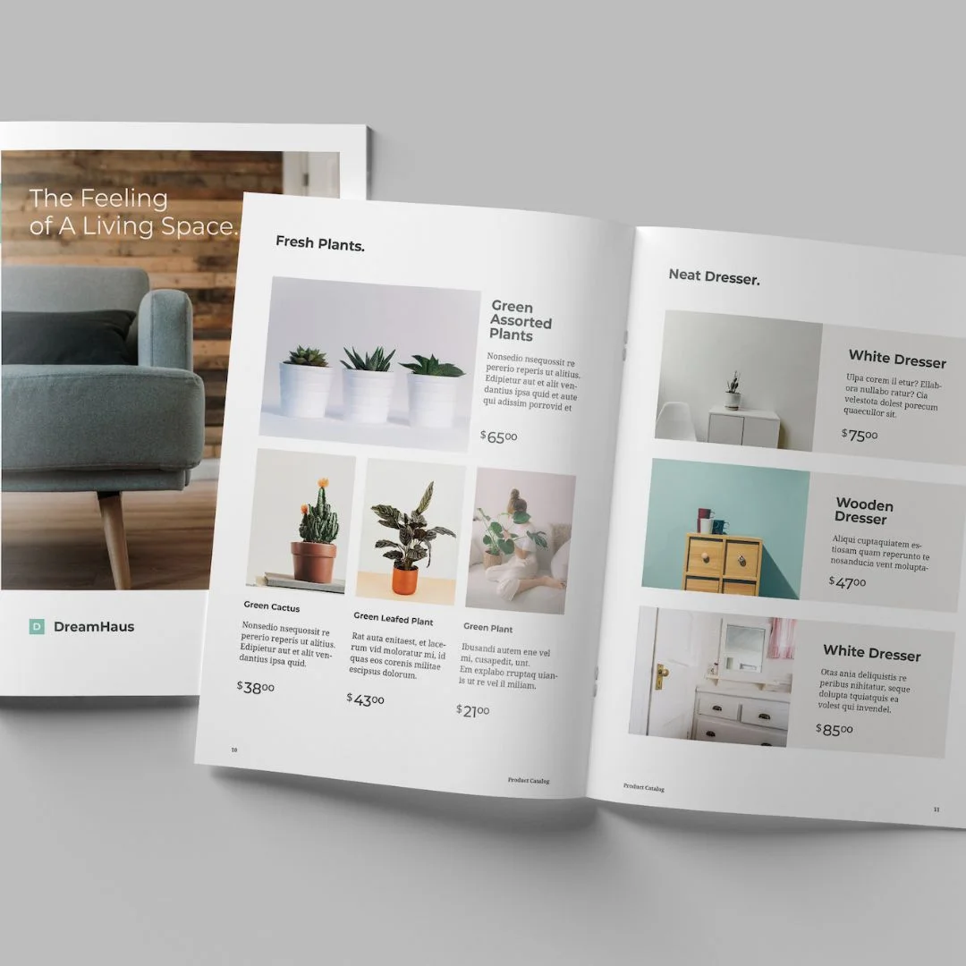 Catálogos y revistas grapados