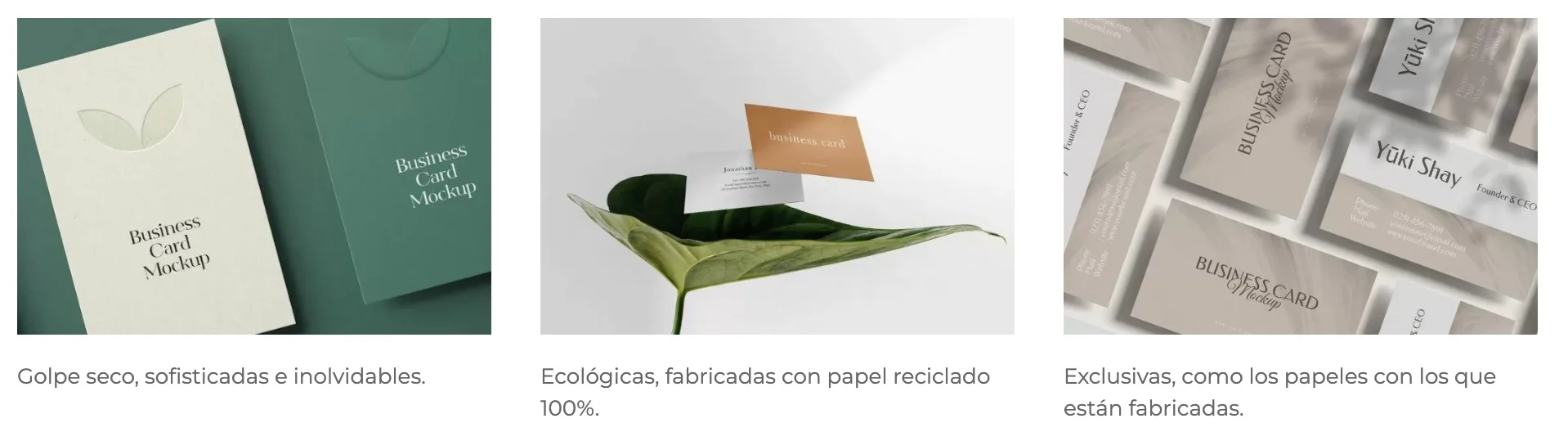 Tipos de acabado de tarjetas