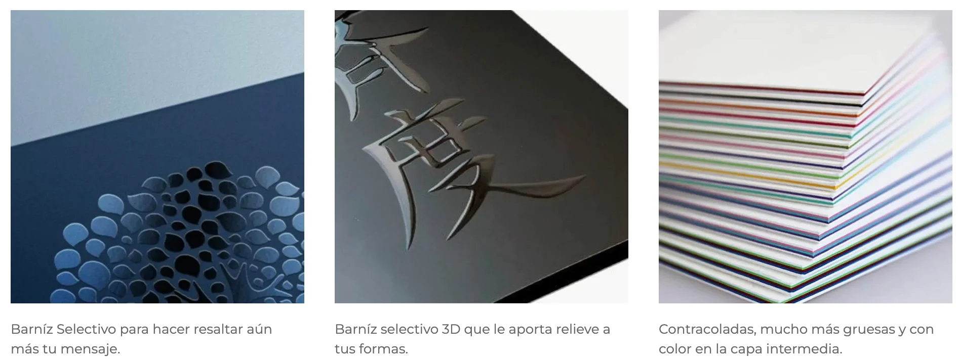 Acabados de tarjetas