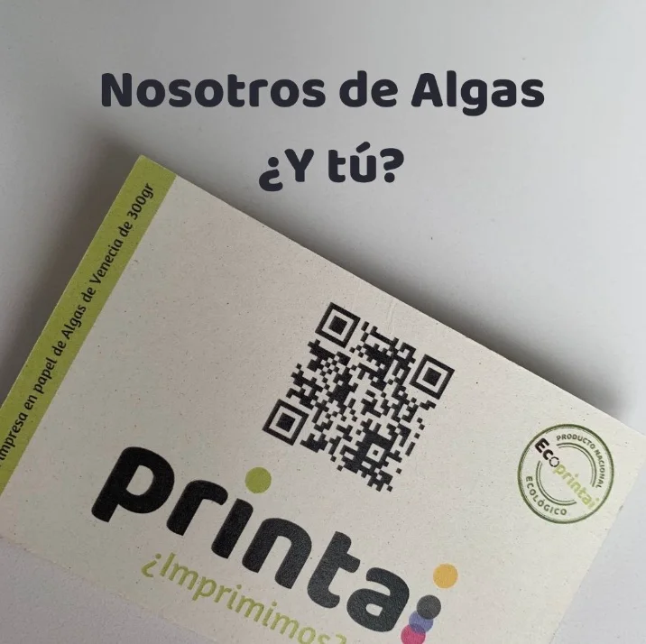 tarjetas con papel de algas