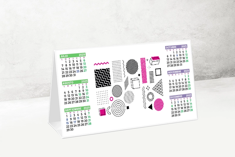 Calendario semestral de sobremesa personalizado, impreso en españa por tu imprenta online de confianza