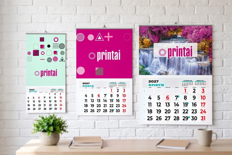Calendarios con faldilla Calendario de pared personalizado tipo faldilla, impreso en españa por tu imprenta online de confianza