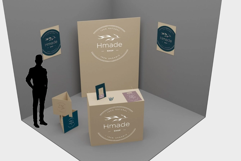 Suporte personalizado ecológico médio Stand de feria fabricado e impreso en españa por tu imprenta online de confianza