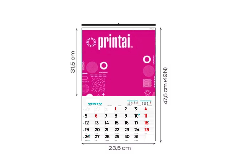 calendario faldilla 23 x 49