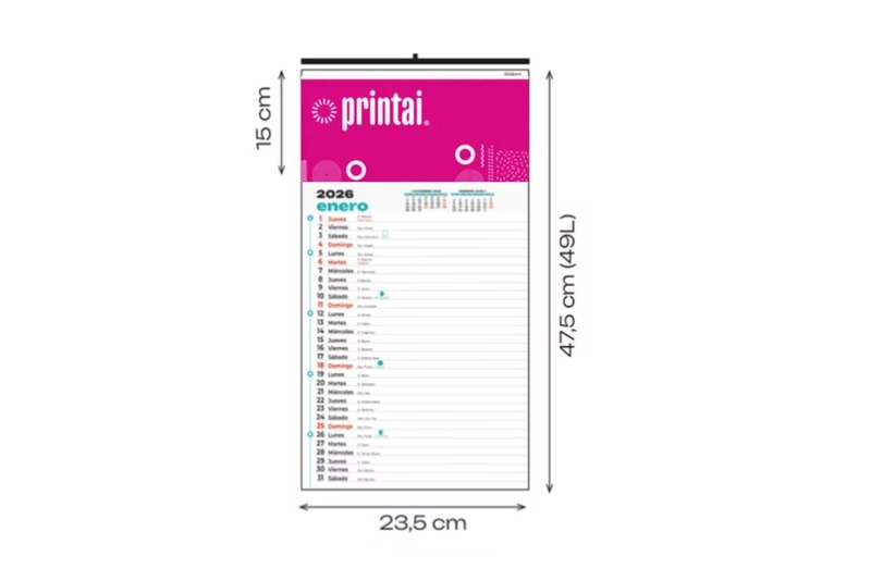 calendario faldillas 23,5 x 47,5 F15
