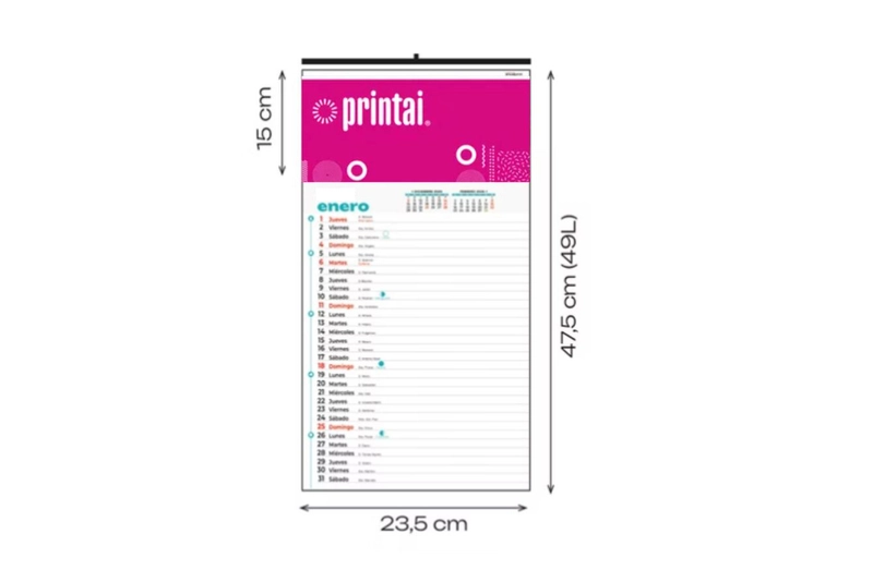 calendario faldillas 23,5 x 47,5 F15