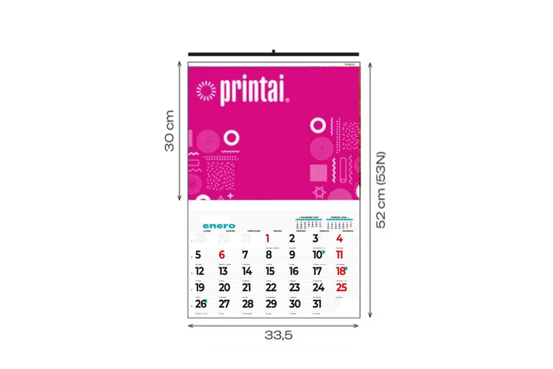 calendario faldilla 33x52