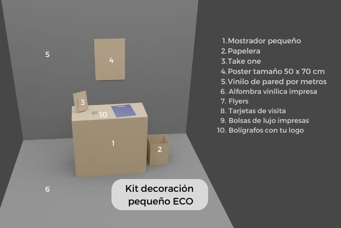 stand eco pequeño piezas