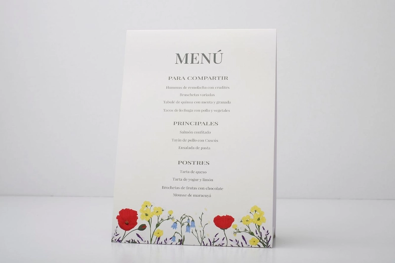 Table tent cartulina