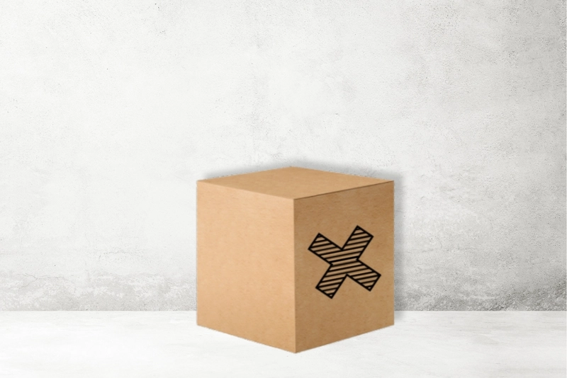 caja cuadrada kraft