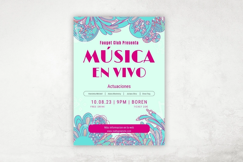 cartel música rosa