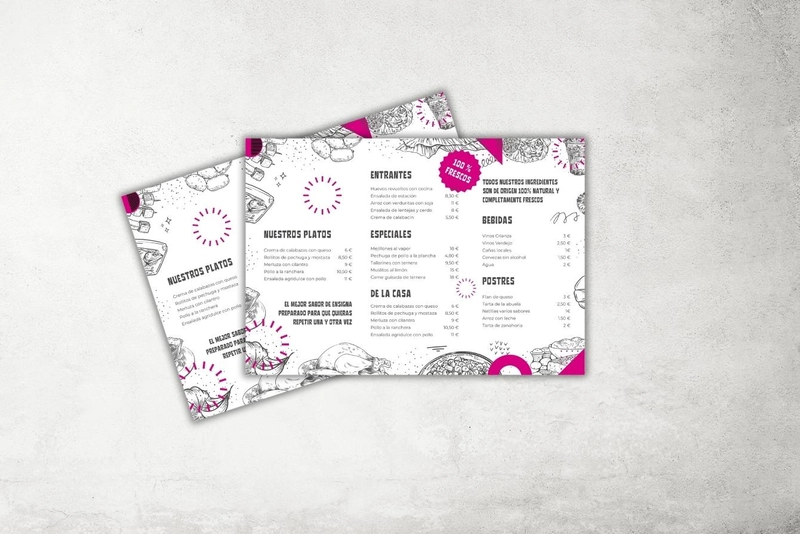 menu individual papel