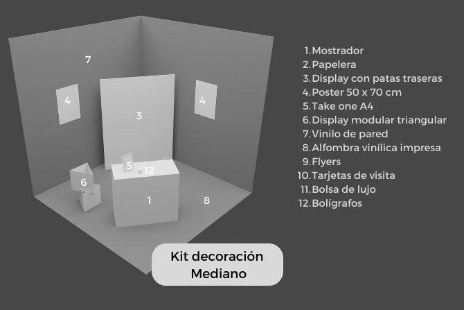 Stand mediano piezas