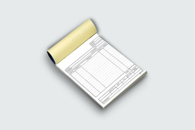 Carbonless receipt books