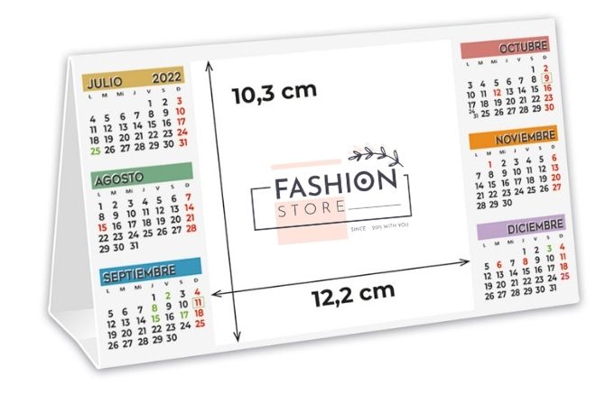 Calendario semestral  de sobremesa personalizado, impreso en españa por tu imprenta online de confianza