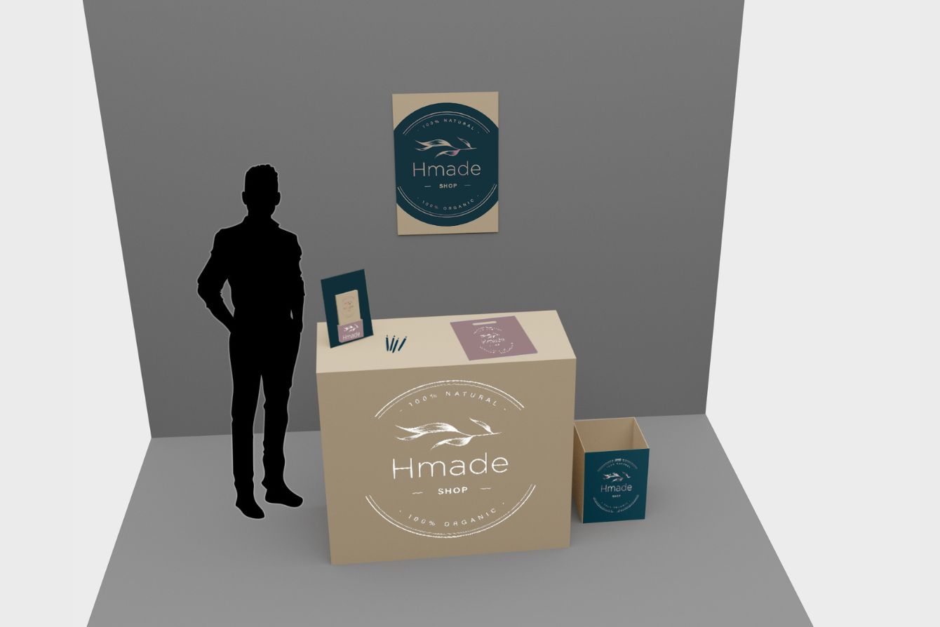 Stand personalizado pequeño ecológico Stand de feria fabricado e impreso en españa por tu imprenta online de confianza