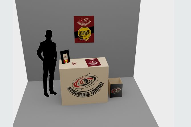 stand pequeño eco pizza