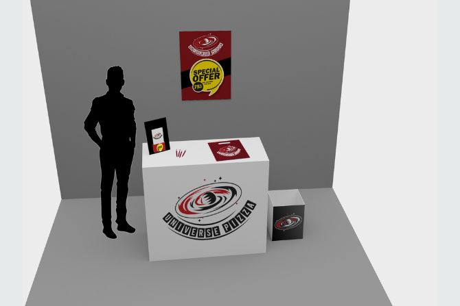 Stand pequeño pizza