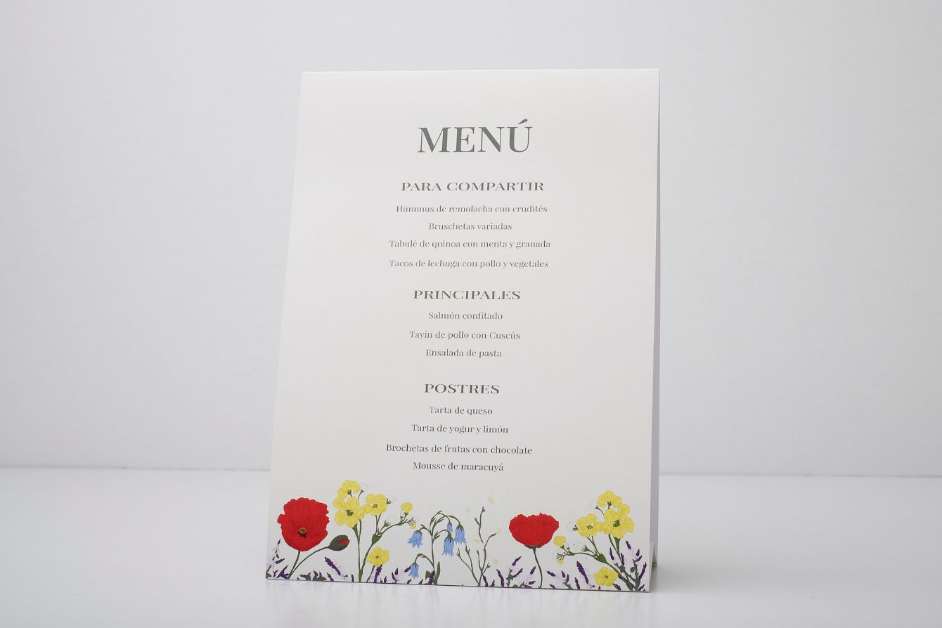 Table tent cartulina