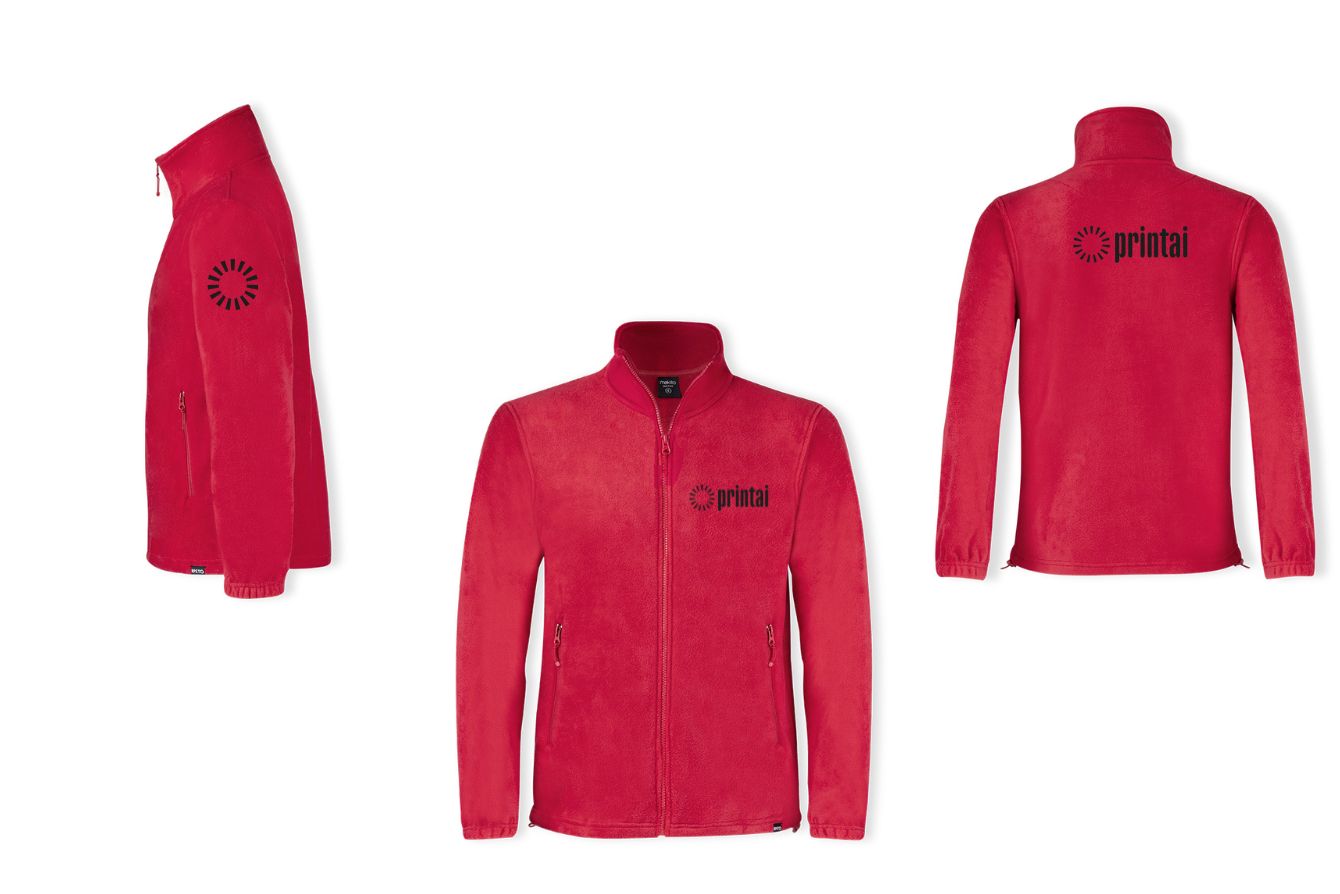 chaqueta polar roja