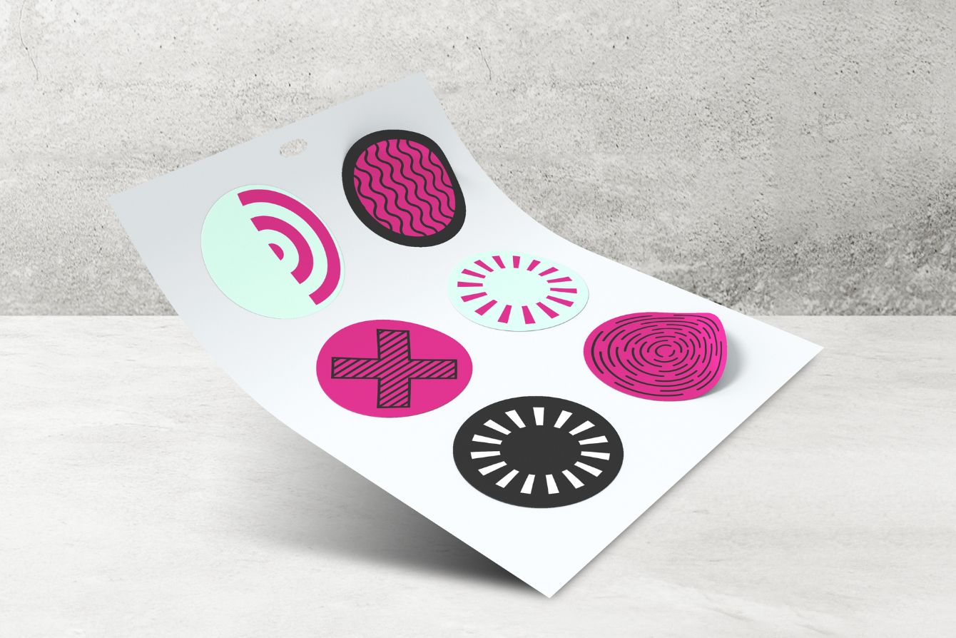 hoja de pegatinas medio corte