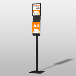 Várakoztatótábla prospektustartóval