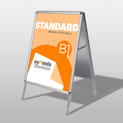 Megállítótábla alu kerettelMegállítótábla alu kerettel, lekerekített sarkak