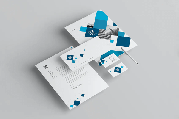 Letterhead Template 13 — Modern Blue A4 letterheaded paper FRONT