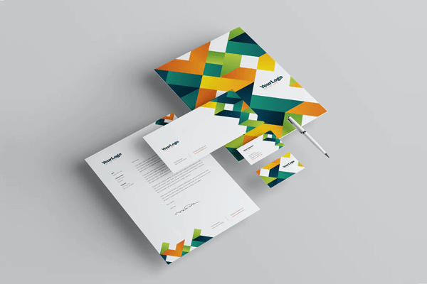 Business Card Template 03 — Colourful Shapes FRONT