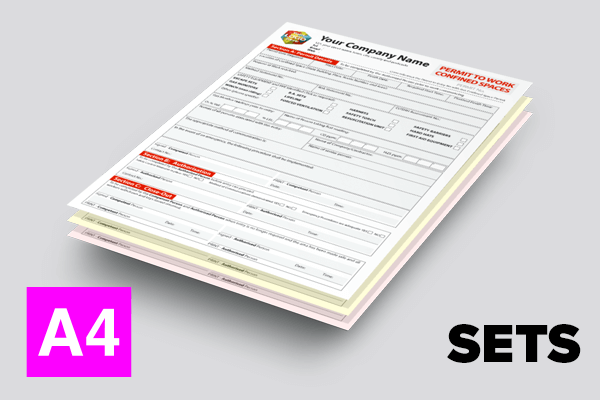 Permit to Work in Confined Spaces Template — A4 NCR Sets